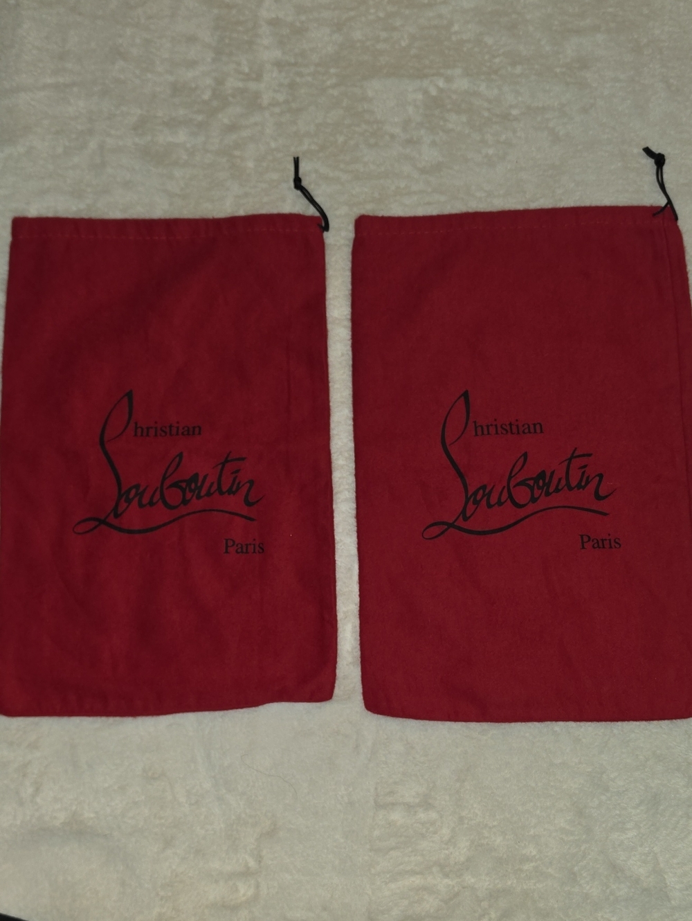 Christian Louboutin 2 Red Dust Bags with Black Logo